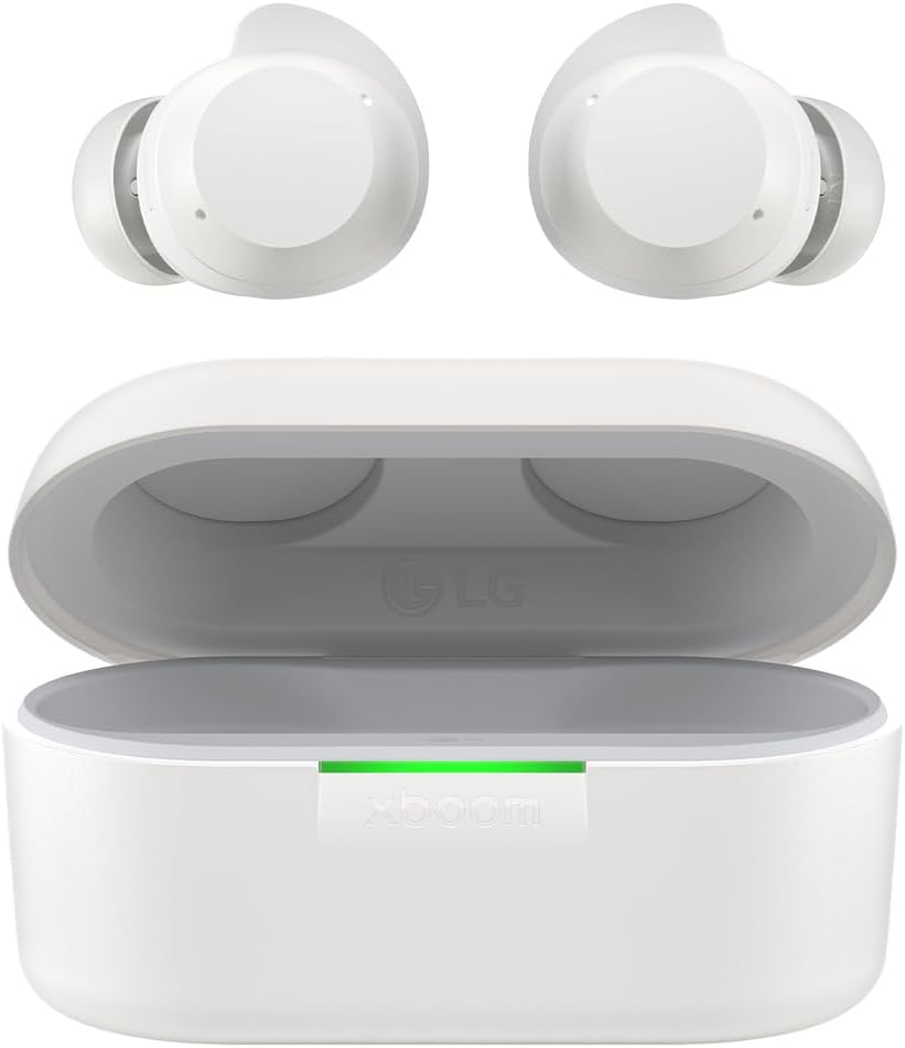 LG xboom Buds Plus by will.i.am Bluetooth Kopfhörer (xboom Signature Sound IPX-4, UVnano, Plug & Wir