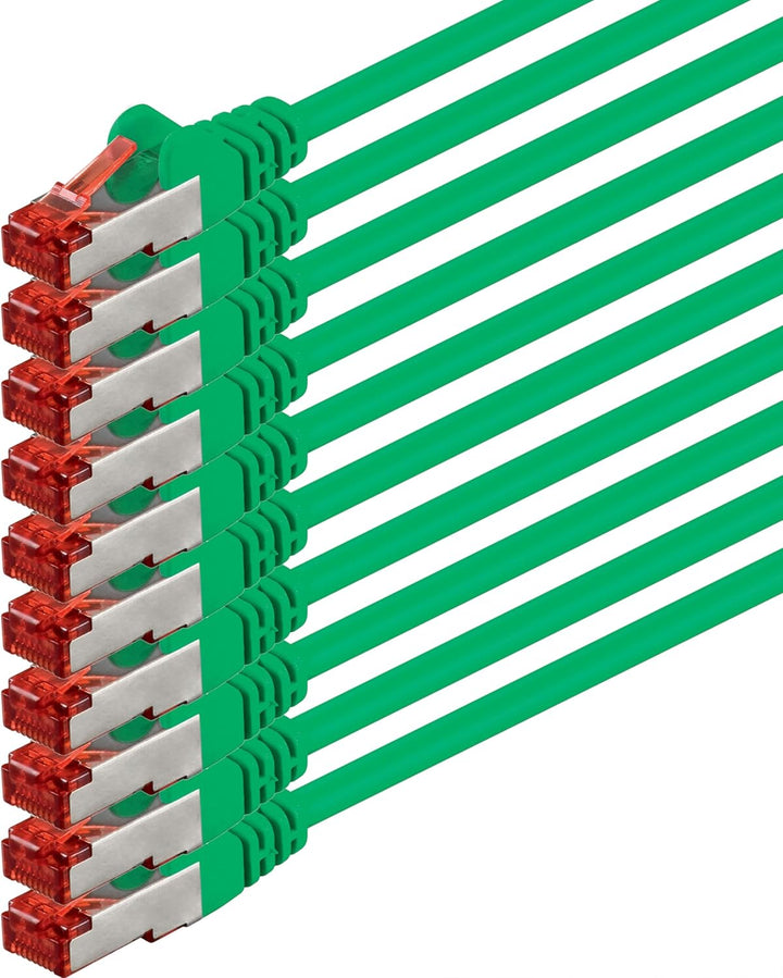 1aTTack.de 10x 7,5m - Cat 6 Netzwerk-Kabel Patch-Kabel Cat6 RJ45 SFTP - Grün