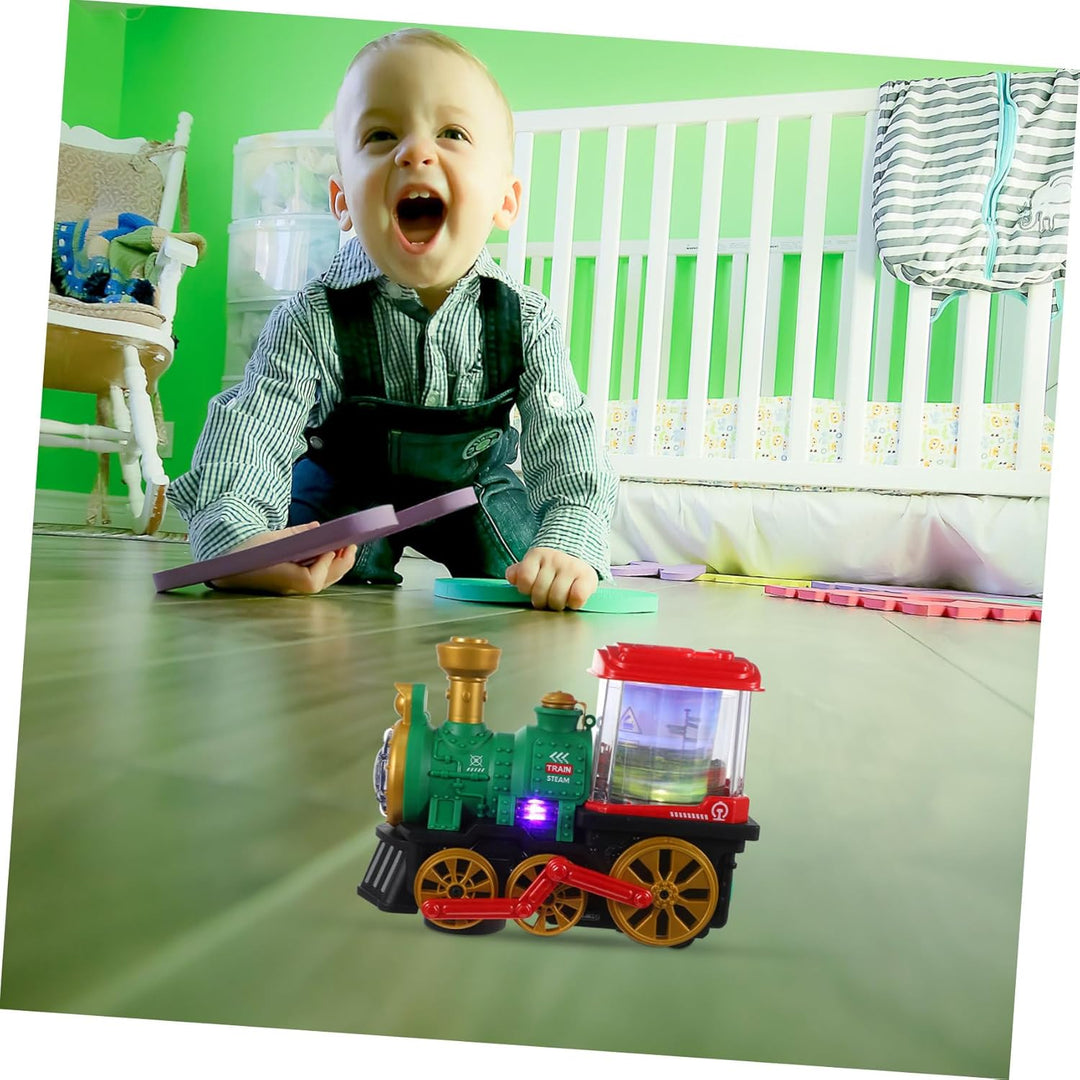 Milisten Kids Train Spielzeug Elektrischer Zug Mit Rauch Rotierender Lampe Und Musik Bewegendes Damp