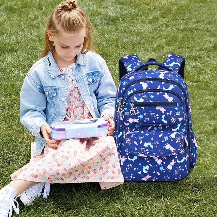 Schulrucksack für Mädchen, Kinder Schulranzen Grundschultaschen Kinderrucksack Studenten Rucksäcke L