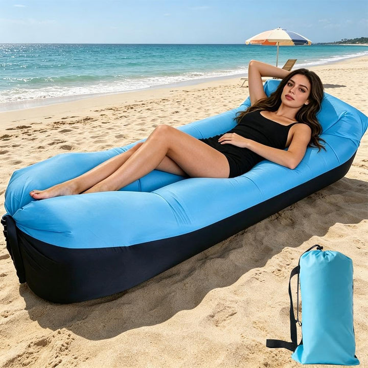 Aufblasbares Sofa 230×70cm, Luftsack mit Portable Paket, Tragbares Aufblasbare Liege, Air Lounger, S