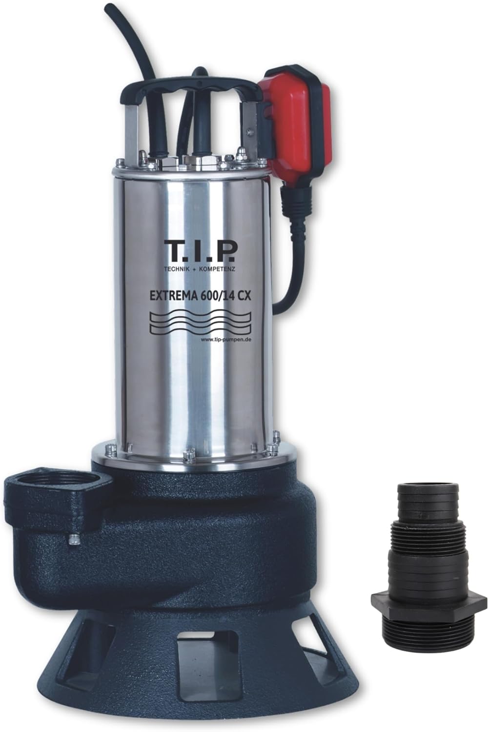 T.I.P. Schmutzwasser Tauchpumpe - Baupumpe Edelstahl (36.000l/h Fördermenge, 14m Förderhöhe, 50mm Ko