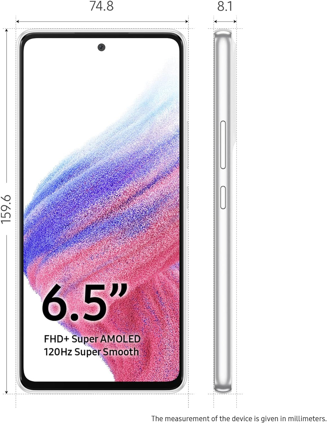 Samsung Galaxy A53 A536B 5G Dual-SIM EU Unlocked 256GB, Android, White, SM-A536BZWLEUE