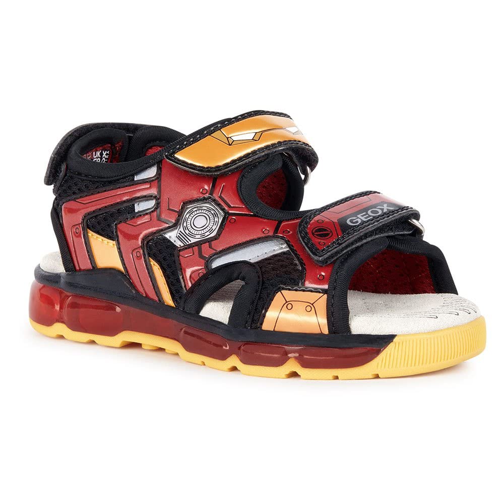 Geox Jungen J Android Boy Sandal 31 EU Black Red, 31 EU Black Red