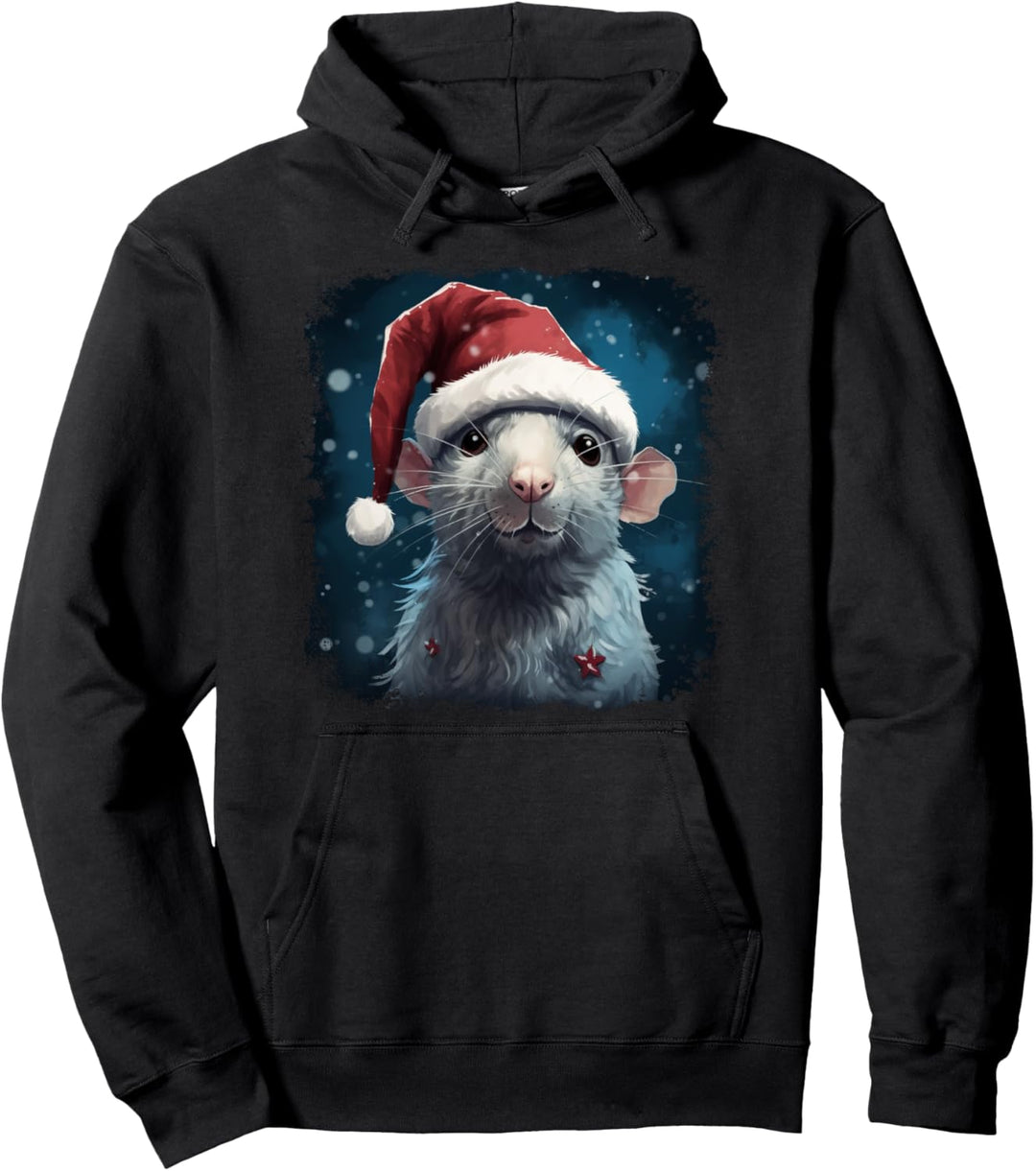 Coole Weihnachtspunk Ratte Pullover Hoodie