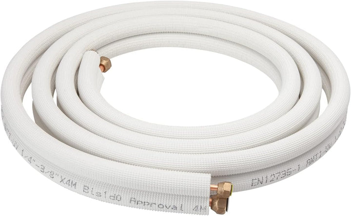 2x 4m 1/4"+3/8" Zoll Kupferleitungen Kältemittelleitungen Isoliert Kupferrohr für 9000/12000 BTU Mon