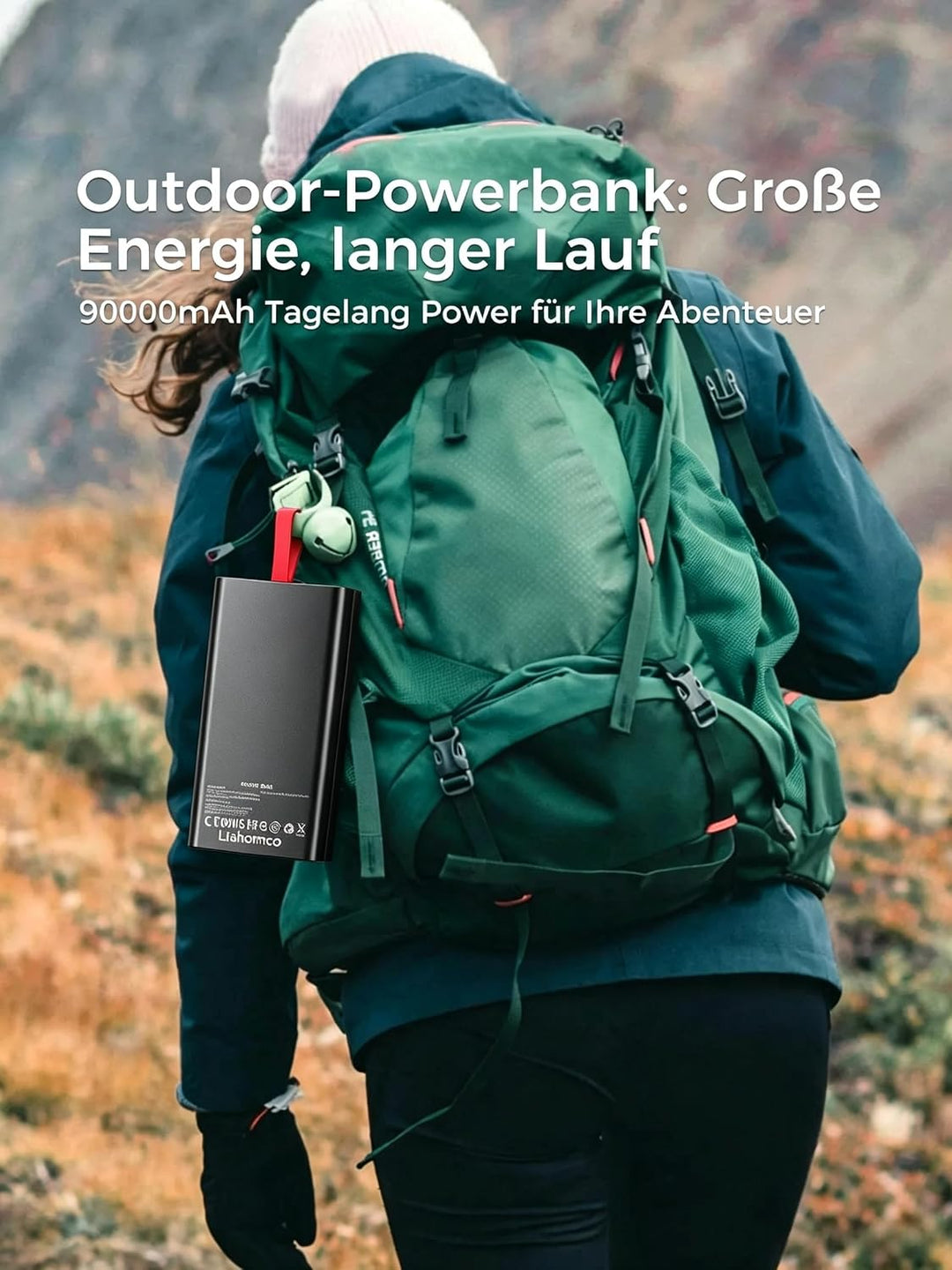 Power Bank 90000mAh PD 30W USB C mit LED Display 2 Eingängen &amp; 5 AusgängenSchnellladung Externer Akk