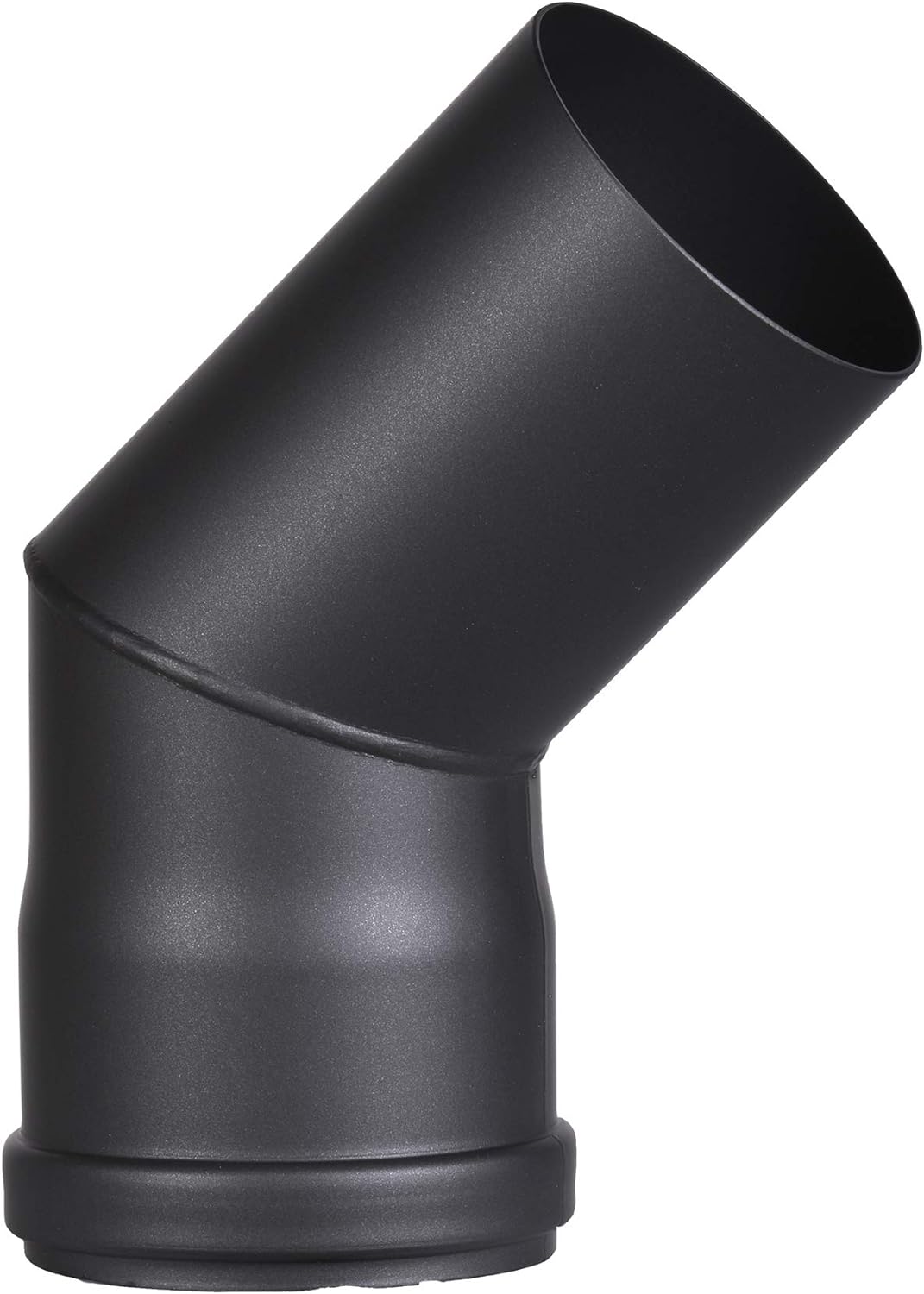 FIREFIX R80/B45 Pelletofenrohr-Bogen aus 1,2 mm starken Stahl in 80 mm Durchmesser, für Pelletöfen u