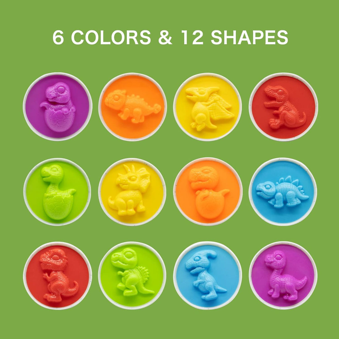 MOONTOY Dinosaurier Passende Eier Ostergeschenke 12 Pcs Farb und Formen Sortierer Montessori Spielze