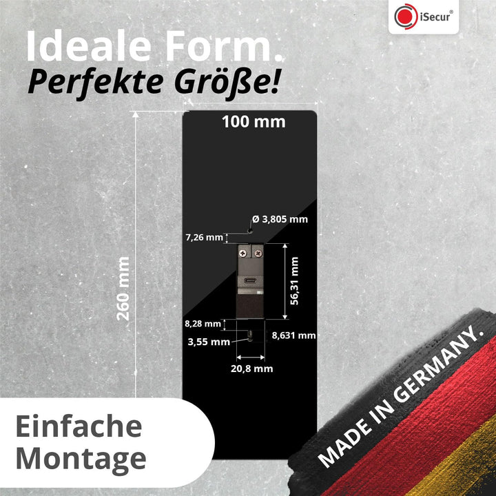 iSecur Personalisierte Blende passend für Ring Videotürklingel Acryl schwarz I Wired Doorbell Pro 3.