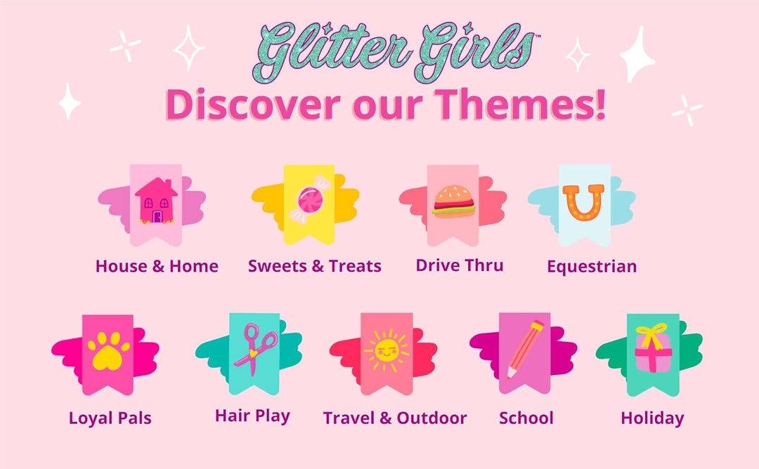 Glitter Girls Puppe Pixie – Bewegliche 36 cm Puppe mit Schlafanzug Puppenkleidung, Zubehör und rotbr