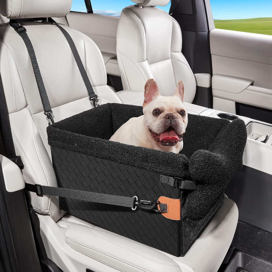 Hunde Autositz für kleine bis mittlere Hunde, Waschbarer hundesitz Auto mit Aufbewahrungstaschen,Ans