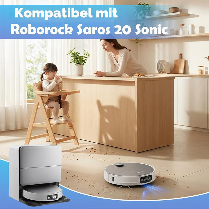 VIEWALL Saros 20 Sonic Zubehör für Roborock Saros 20 Sonic Staubsauger,1 Hauptbürsten,4 HEPA-Filter,