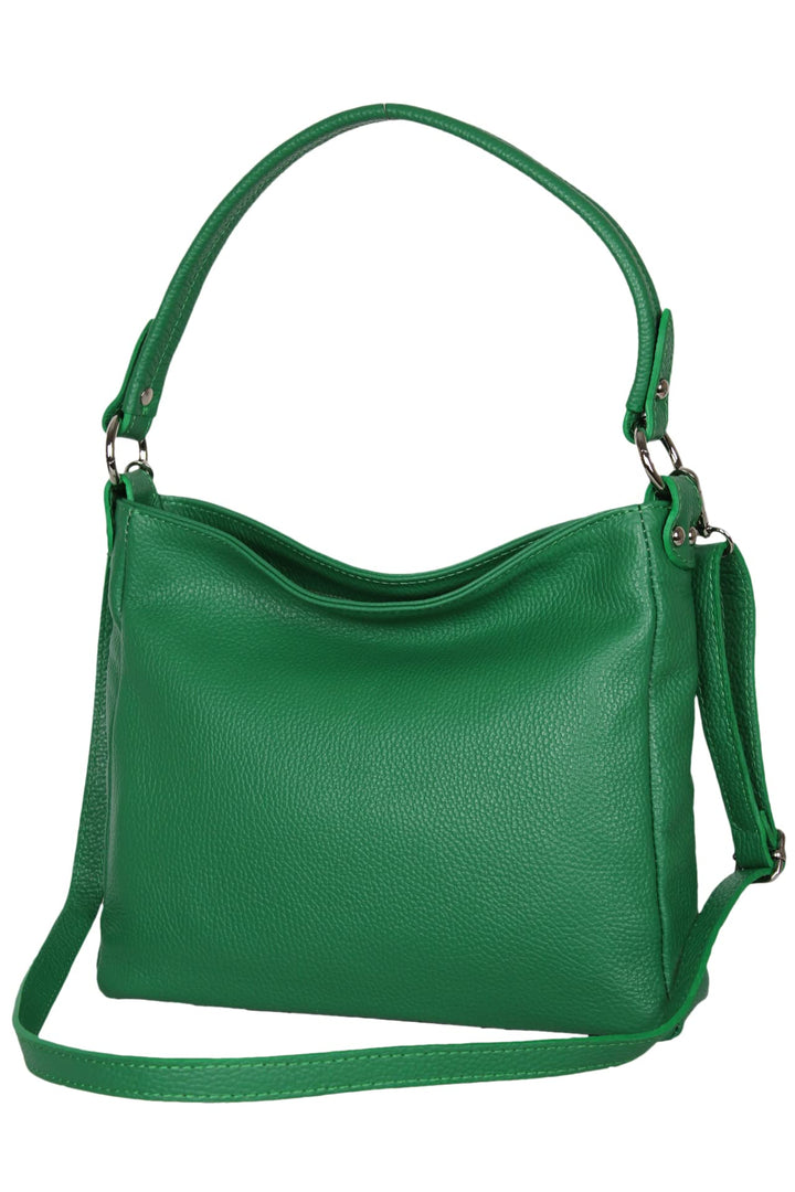 AmbraModa GL35 - Damen Handtasche Schultertasche Umhängetasche aus genarbtem Rindsleder Grün, Grün
