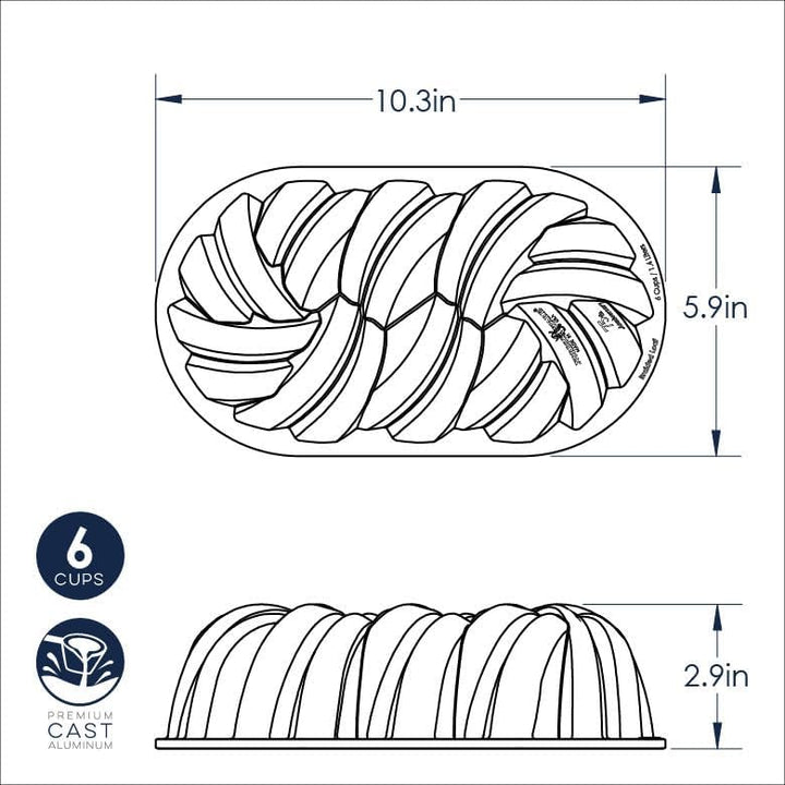 Nordic Ware Geflochtene Kastenform Original Aluguss Gugelhupfform Gugelhupfform mit Flechtmuster Kuc