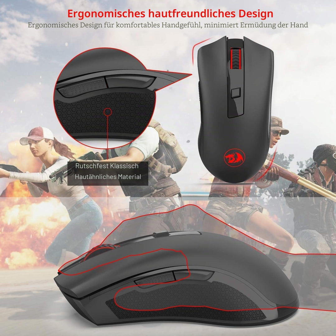 Redragon M652 Optische 2.4G Wireless Maus mit USB-Empfänger, tragbare Gaming & Office Mäuse, 5 einst