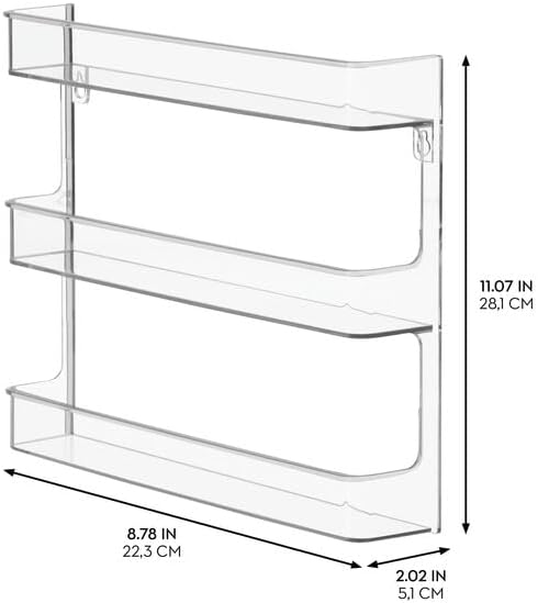 iDesign Clarity Nagellack-Wandregal, mit 3 Ablagen für Badezimmer, Schminkschrank, Schlafzimmer, tra