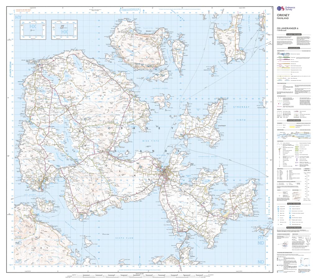 Orkney Map | Mainland | Ordnance Survey | OS Landranger Map 6 | Scotland | Walks | Cycling | Days Ou