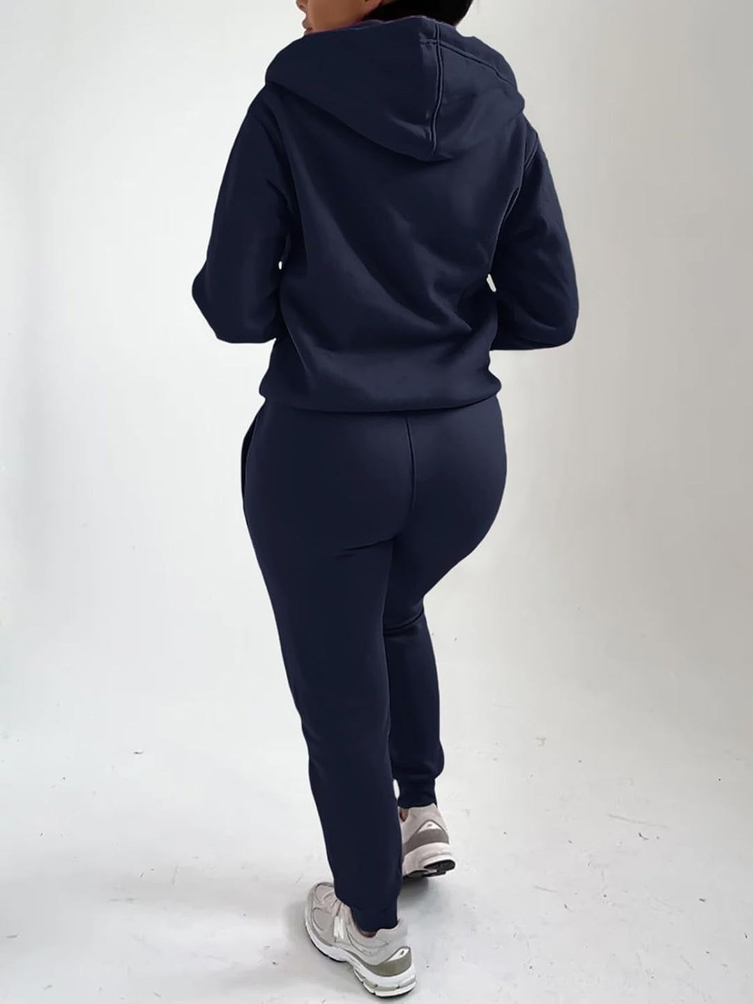 REORIA Damen Trainingsanzüge Warm Baumwolle Hausanzug Dicker Jogginganzug Set Langarmes Activewear W