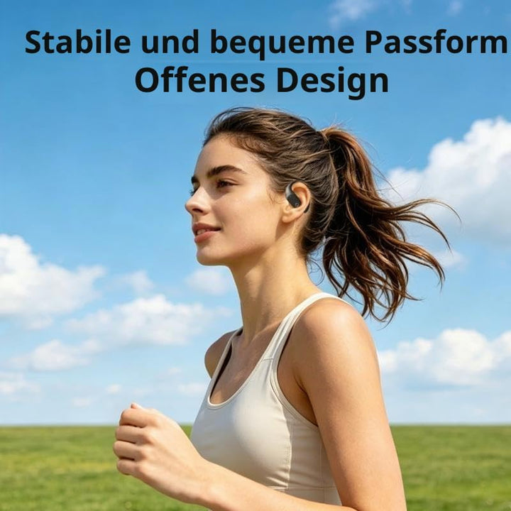 Open-Ear Bluetooth Kopfhörer, Bluetooth 6.0 Wireless Ohrhörer Sport mit LED-Anzeige, IPX6 Wasserdich