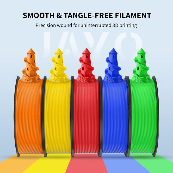 JAYO PLA Filament 1.75 mm, 3D Drucker Filament, Massgenauigkeit +/- 0.02mm, 1.1 KG Spule (2,4 lbs),
