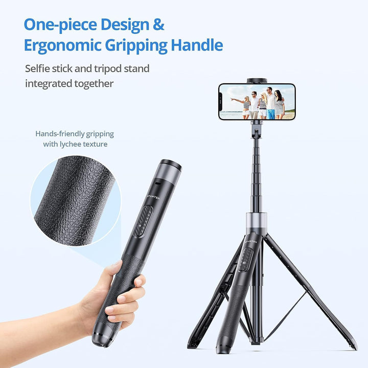 ATUMTEK Selfie-Stick, 60 Zoll (15,2 cm), Stativ für Telefon, ausziehbar, All-in-One mit Bluetooth-Fe