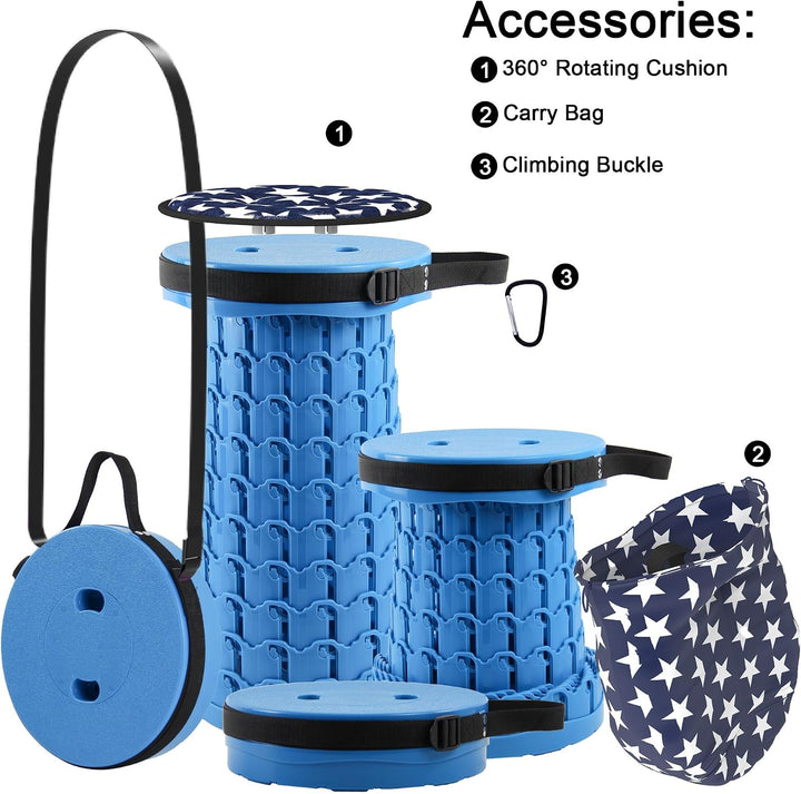 ALEVMOOM Tragbarer Klapphocker,Camping Hocker Teleskophocker,Klappbarer Hocker,Mini Leichte Campingh