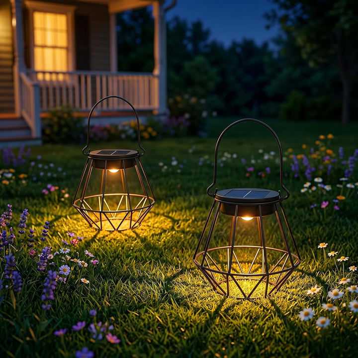 Kimjo Solarlaterne für Aussen, Solarlampen für Aussen Garten Hängend/Stehend, IP65 Wasserdicht Solar