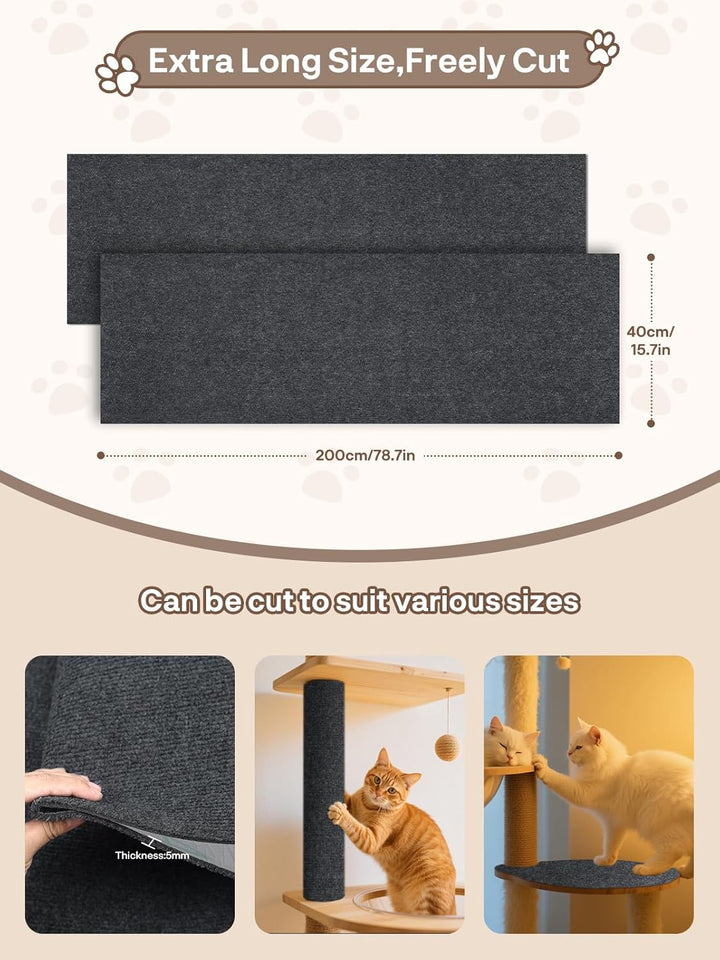 TOOSOFt Kratzmatte für Katzen, Sofa, selbstklebend, 200 x 40 cm, 2 Stück