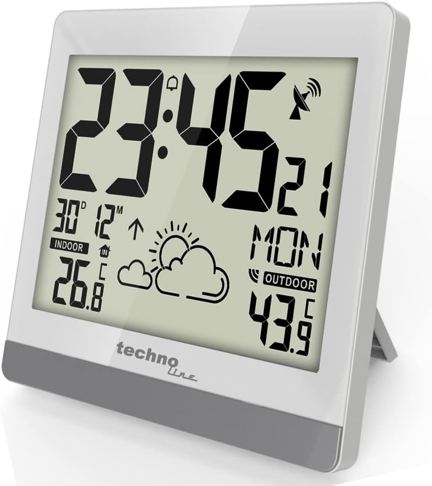 technoline WS8119 digitale Funkwanduhr mit Temperaturanzeige und Wettervorhersage