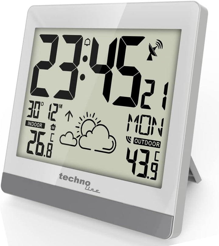 technoline WS8119 digitale Funkwanduhr mit Temperaturanzeige und Wettervorhersage
