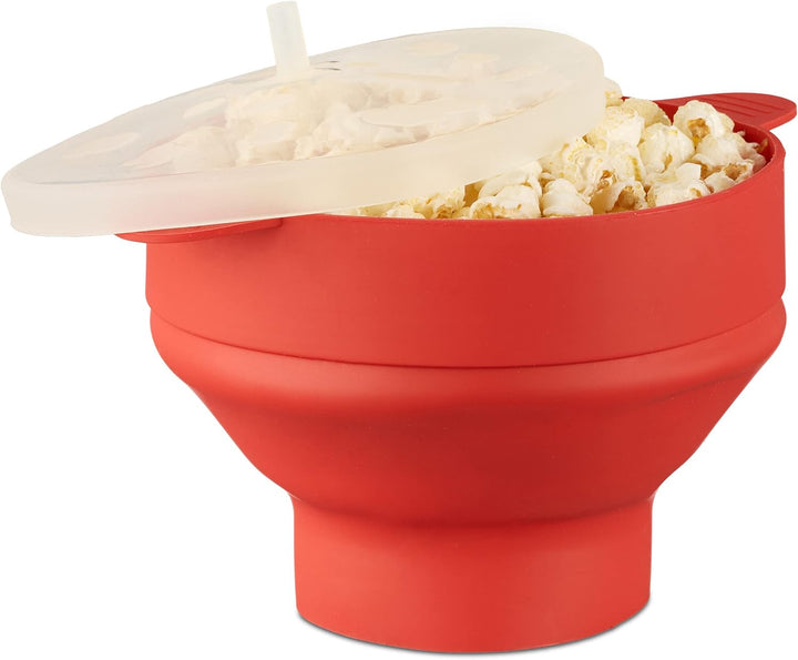 2 x Popcorn Maker Silikon für Mikrowelle, zusammenfaltbarer Popcorn Popper, Zubereitung ohne Öl, BPA