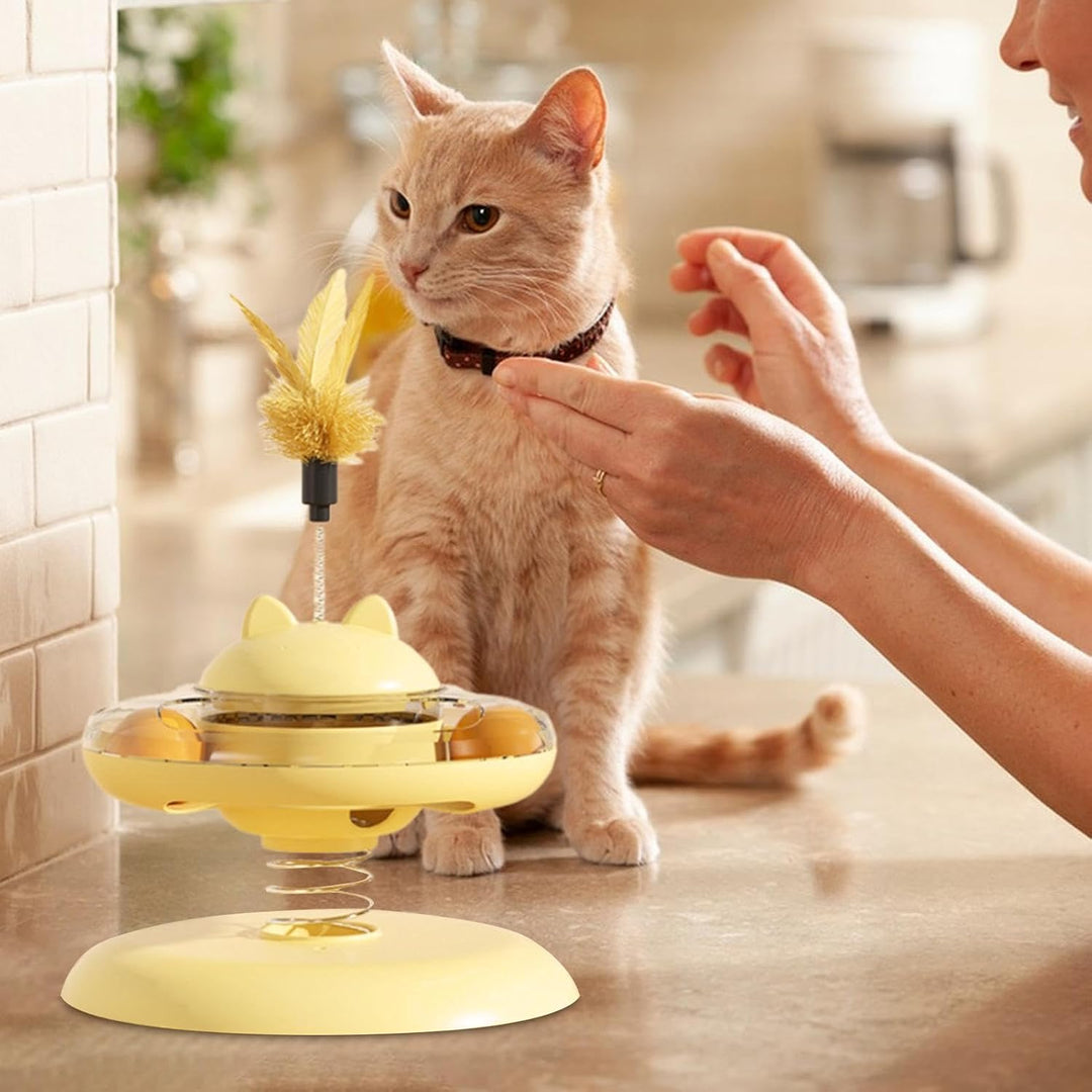 Treat Dispensing Cat Toy - Rutschfester Balltrack Futterspender Automat | Interaktiver Futter Automa
