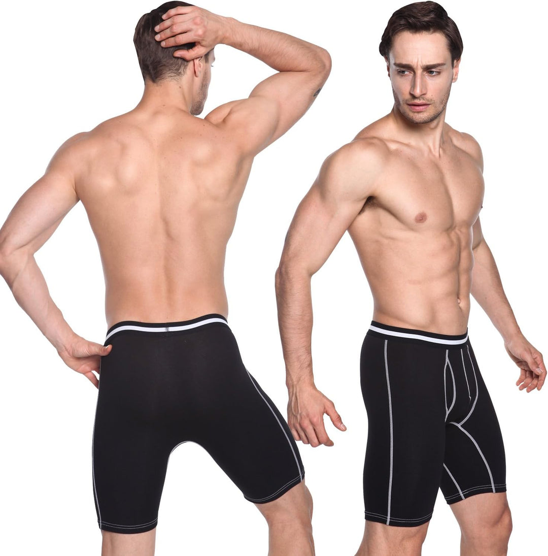 Nuofengkudu Herren Boxershort Langes Bein Sport Fitness Unterhosen Männer Unterwäsche Retroshorts Pa
