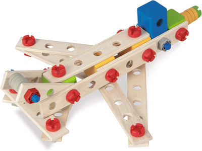 Eichhorn 100039046 - Constructor Windrad - vielseitiges Holzspielzeug 300 Bauteile, 8 verschiedene K