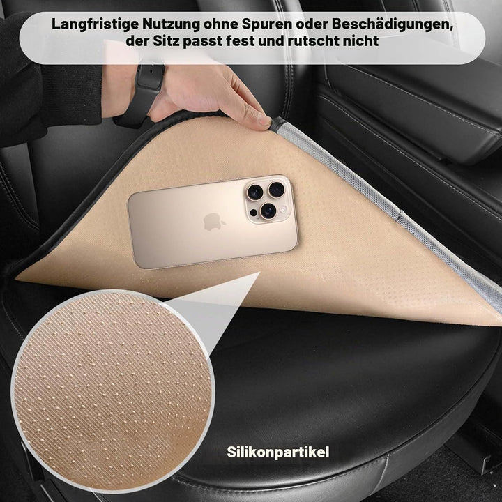 Naapesi 2 Stück Sitzkissen Auto 49x47cm, Atmungsaktiv Auto Sitzauflagen aus Leder &amp; Baumwolle, Autos