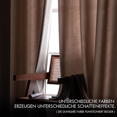 MIULEE Vorhänge Samt mit Goldfolie Blätter Muster, 2 Stück Beige Samt Gardinen mit Ösen, Jedes 245 c