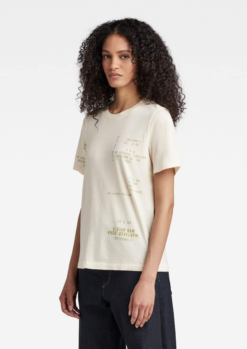 G-STAR RAW Damen Type Face Graphic Top Tops XXS Weiss (Papyrus D22337-4107-d113), XXS Weiss (Papyrus