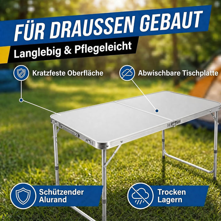 Klappbarer Multifunktionstisch Mehrzwecktisch Campingtisch Klapptisch Markttisch höhenverstellbarer