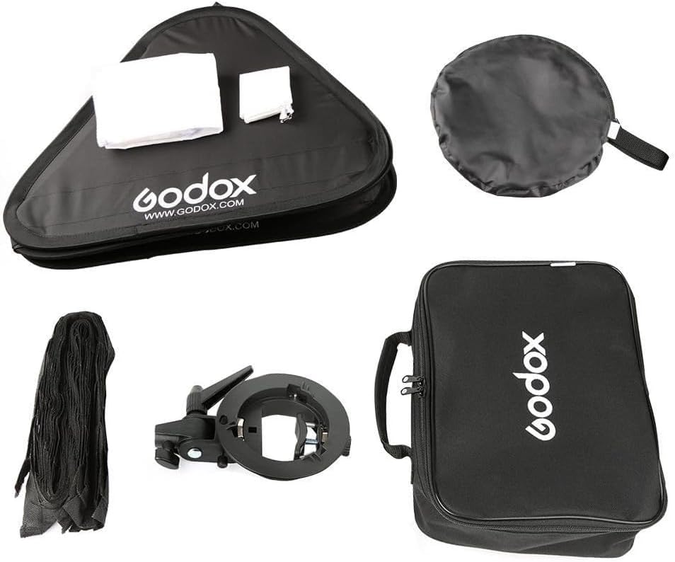 Godox Softbox Soft Light Modifier mit Gitter 32 x 32 Zoll / 80 x 80 cm mit S-Typ-Blitzhalterung Bowe
