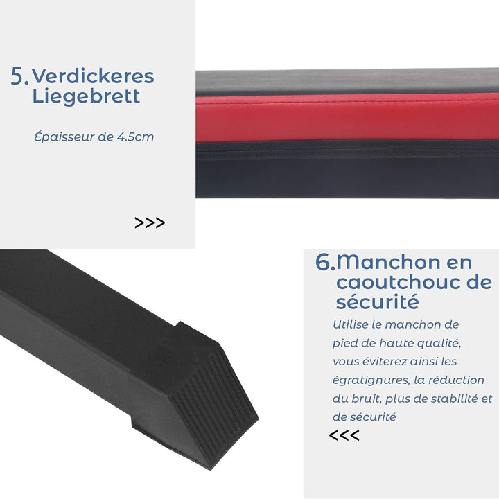 ISE Hantelbank, faltbar, verstellbar, mit Stangenhalterung, für Hantel und Dip-Station, verstellbar,