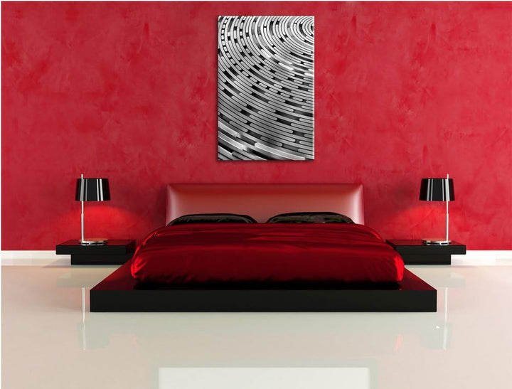 Pixxprint Monocrome, Abstrakte Schallplatte, Love Music, Format: 100x70 auf Leinwand, 100x70