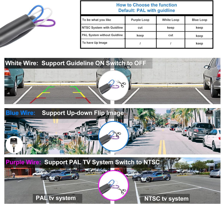 PARKVISION Rückfahrkamera Flexible Einbaulage erlaubt Auto Rückansicht Kamera mit invertiertem Bild