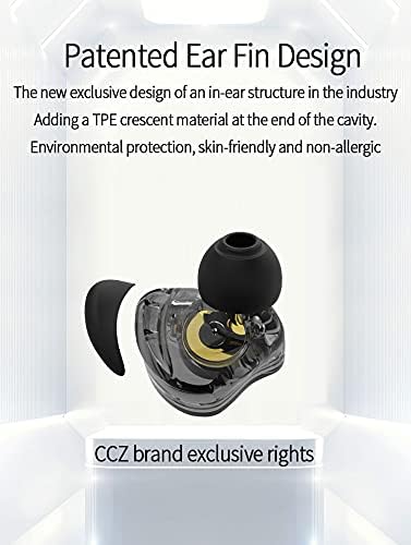 CCZ Melody In Ear Hifi-Kopfhörer 1DD 1BA Hybrid Noise Isolating In Ear Kabelgebundene Ohrhörer,Leich