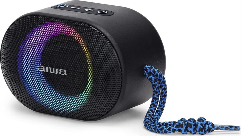 Aiwa BST-330BL Kompakt-Bluetooth-Lautsprecher, langlebig, leistungsstark, mit Hyperbass-Technologie,