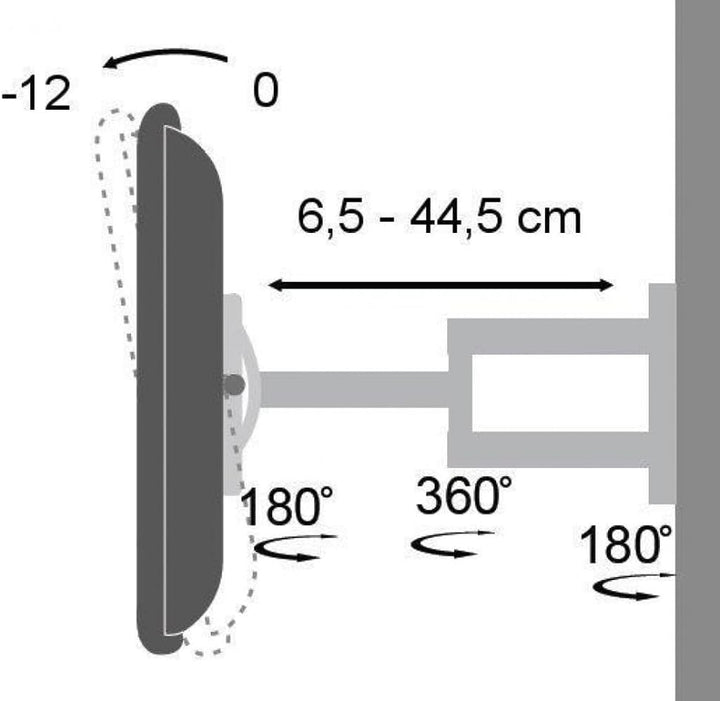Techly ICA-LCD-2903 Wandhalterung LCD 48.26 cm (19 Zoll)-93.98 cm (37 Zoll) neig/drehbar 3 Gelenke S