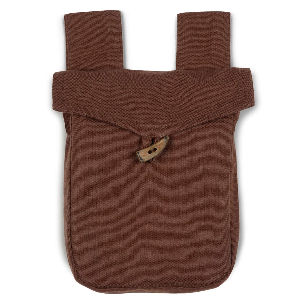 HEMAD Mittelalter-Tasche Baumwolle Gürteltasche Knopf Modell: Widia Einheitsgrösse Braun, Einheitsgr