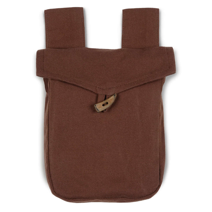 HEMAD Mittelalter-Tasche Baumwolle Gürteltasche Knopf Modell: Widia Einheitsgrösse Braun, Einheitsgr