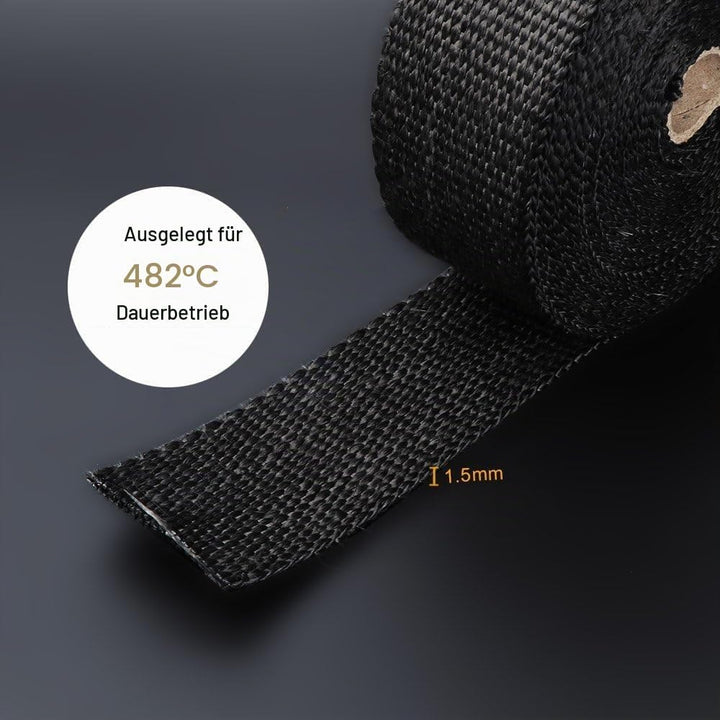 ilauke Hitze-Isolierband, 10m x 50mm Hitzeschutzband Auspuff + 7 Rohrschellen aus Edelstahl (500 °C)