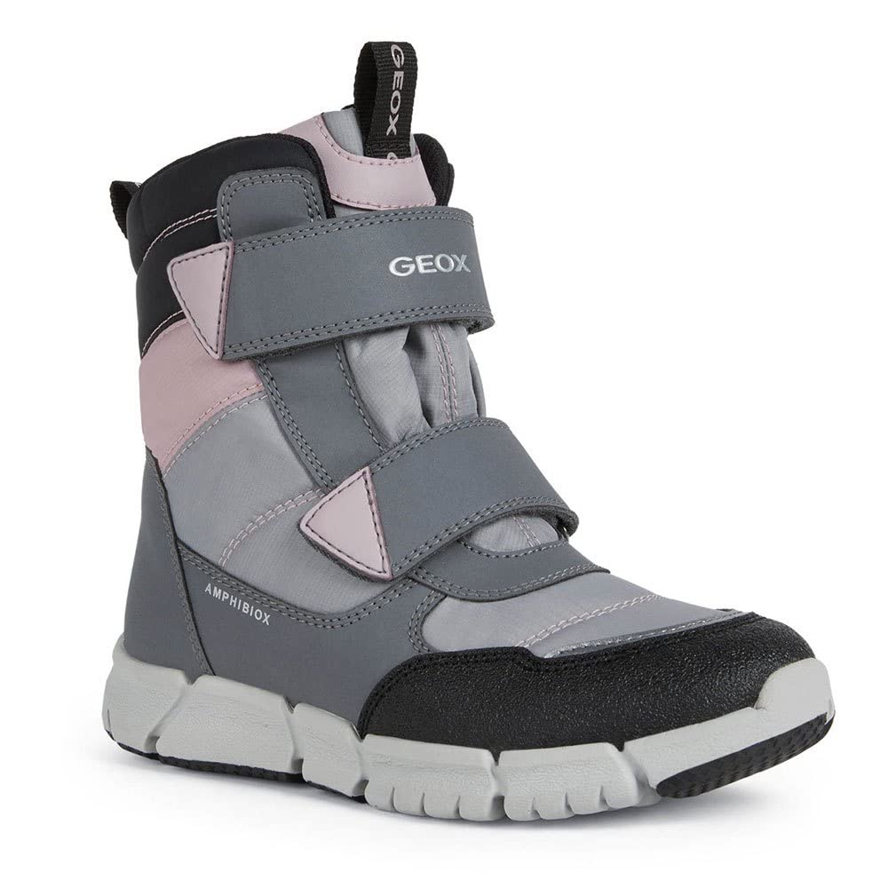 Geox Mädchen J Flexyper Girl B Ab Stiefeletten 28 EU Grey Pink, 28 EU Grey Pink